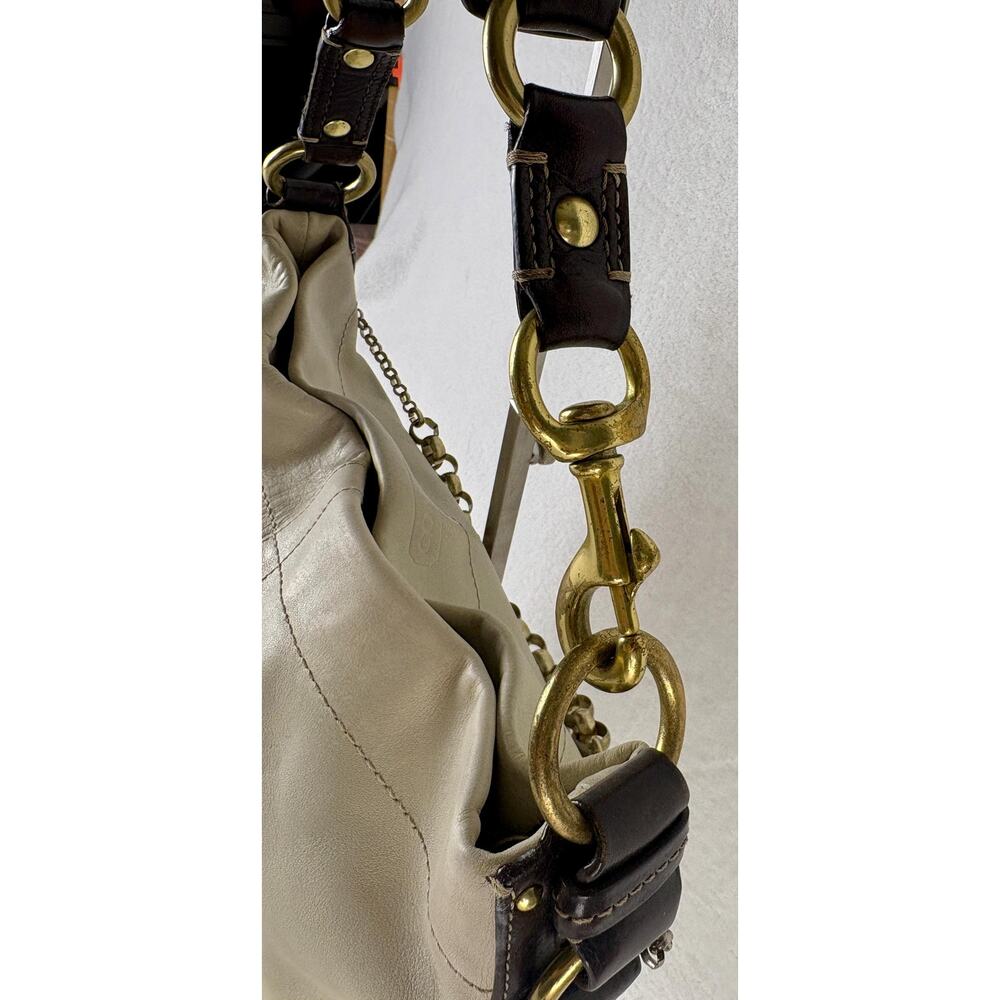 Coach Carly Hobo in Cream/Ivory with Chain - Picture 14 of 16